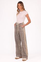 Fletcher Denim Racer Pants - Leopard