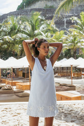 Thalia Mini Dress - Blue/White