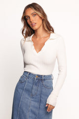 Emmerson Long Sleeve Knit Top - White