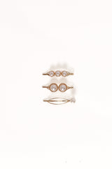 Henrietta Hair Clip Set - Gold/Pearl