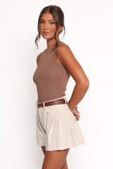 Ecita Pleated Shorts - Ecru