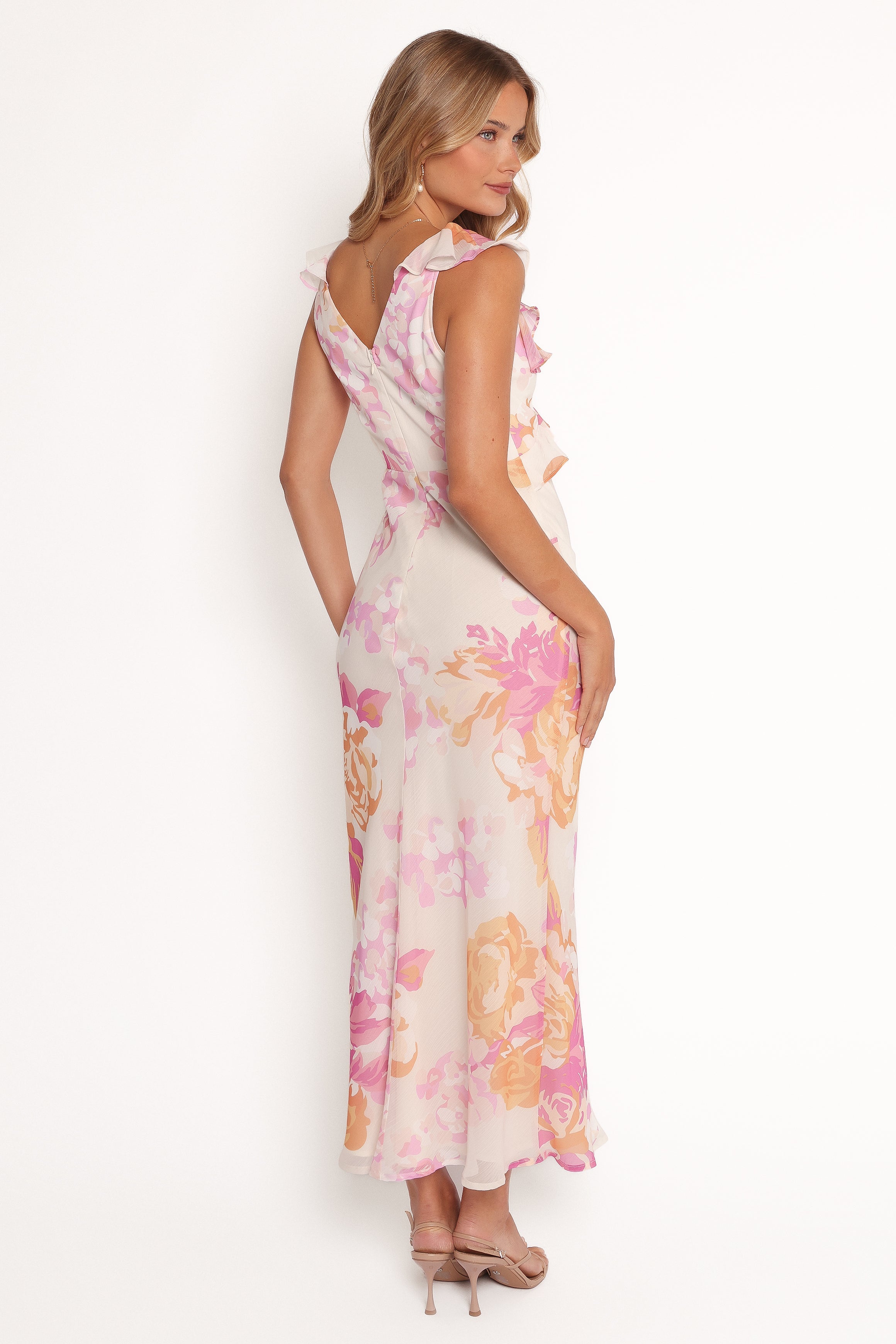 Kaori Midi Dress - Pink Floral