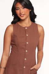 Kingsley Midi Dress - Chocolate