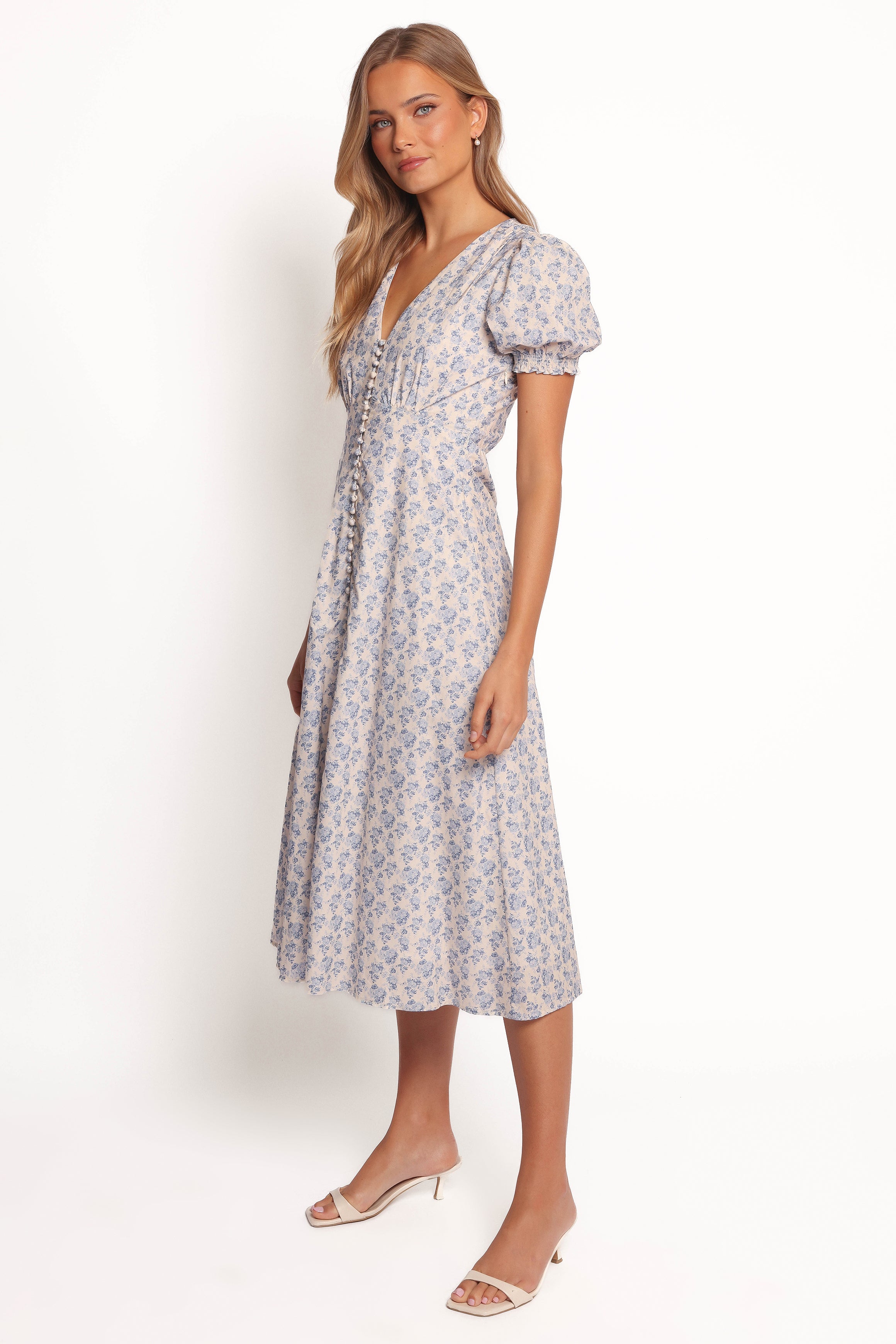 Logen Floral Midi Dress - Parisian Bloom