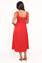 Melrose Midi Dress - Red