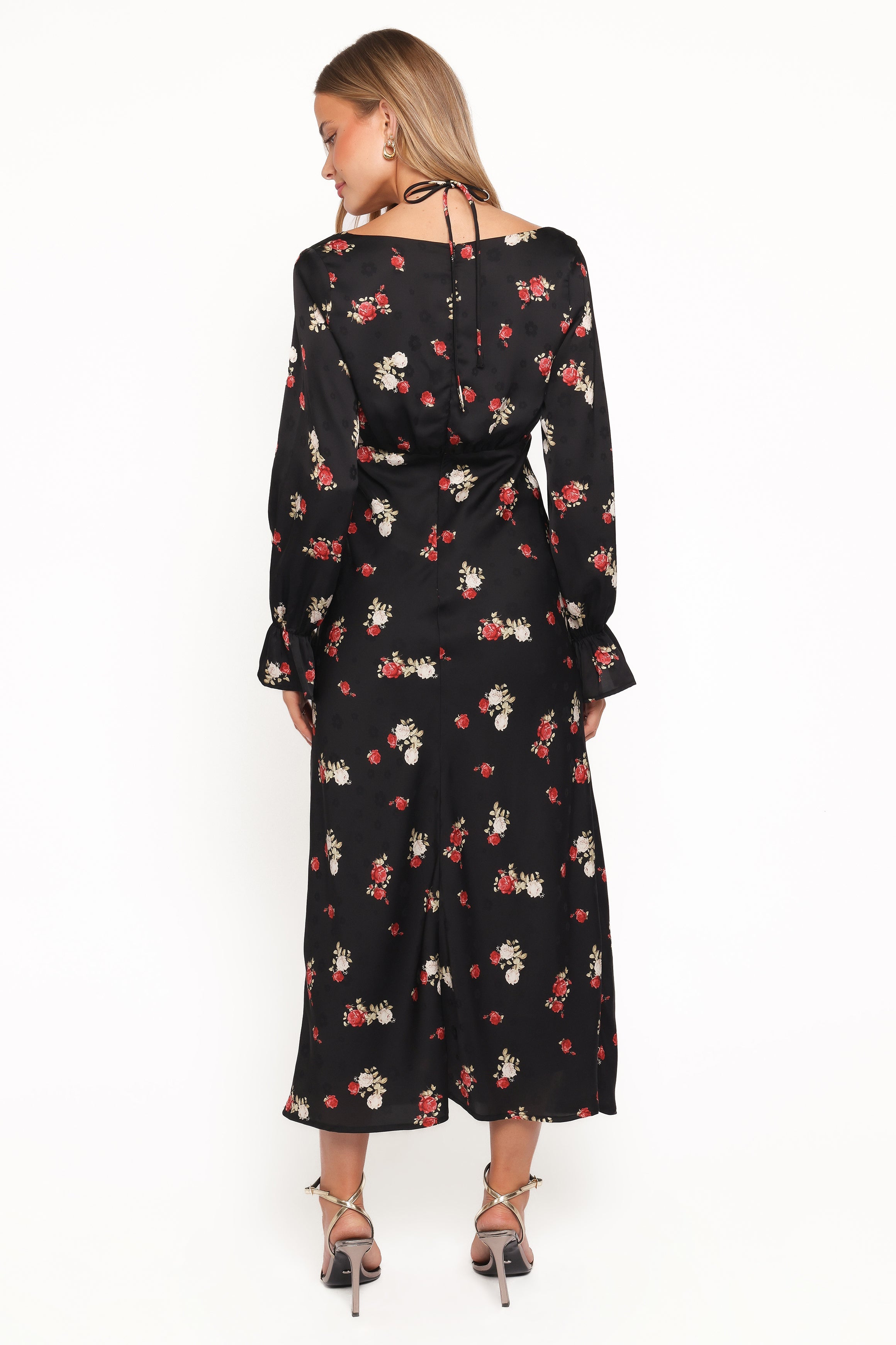 Pauline Long Sleeve Maxi Dress - Black Floral