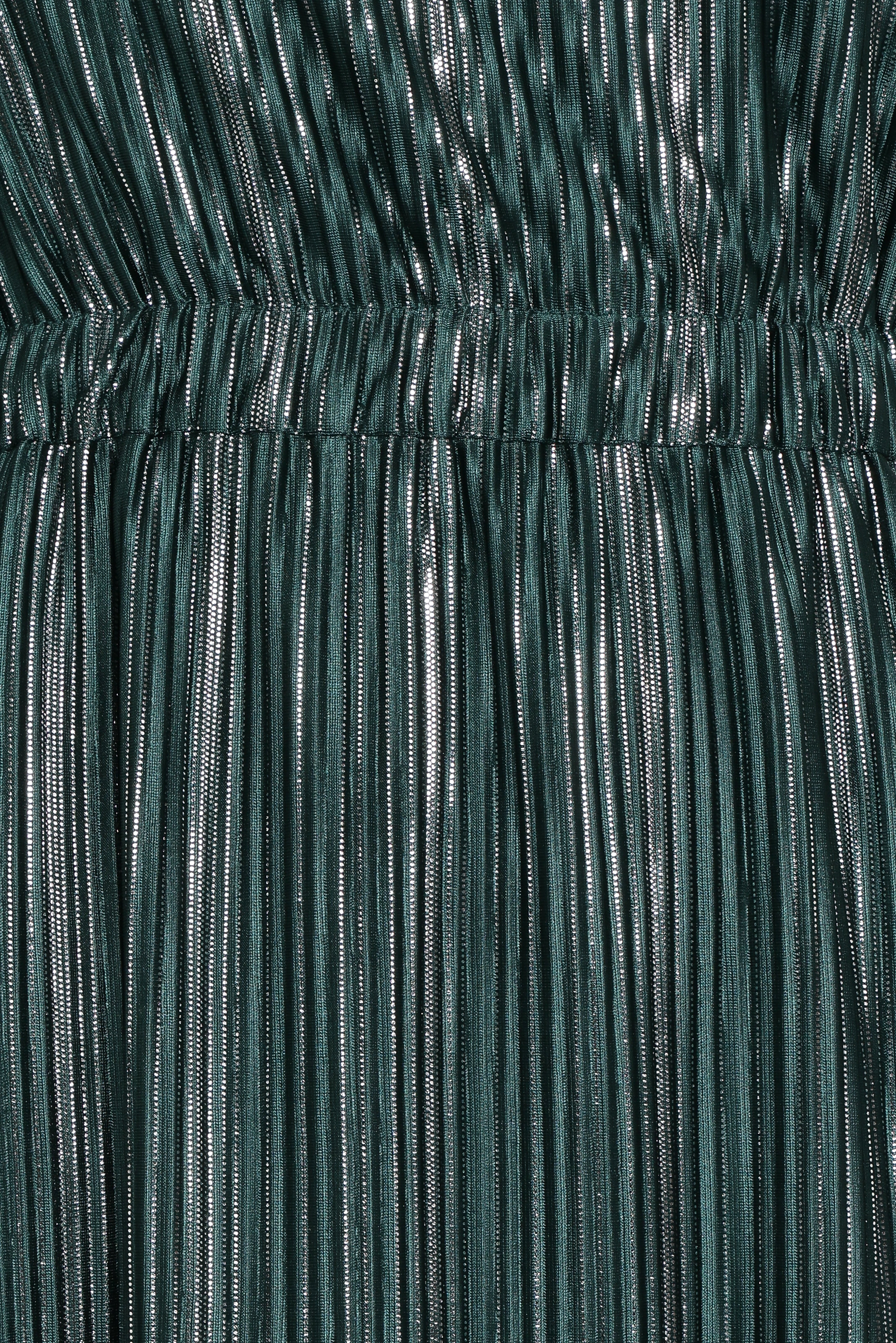Pontee One Shoulder Pleated Midi Dress - Green