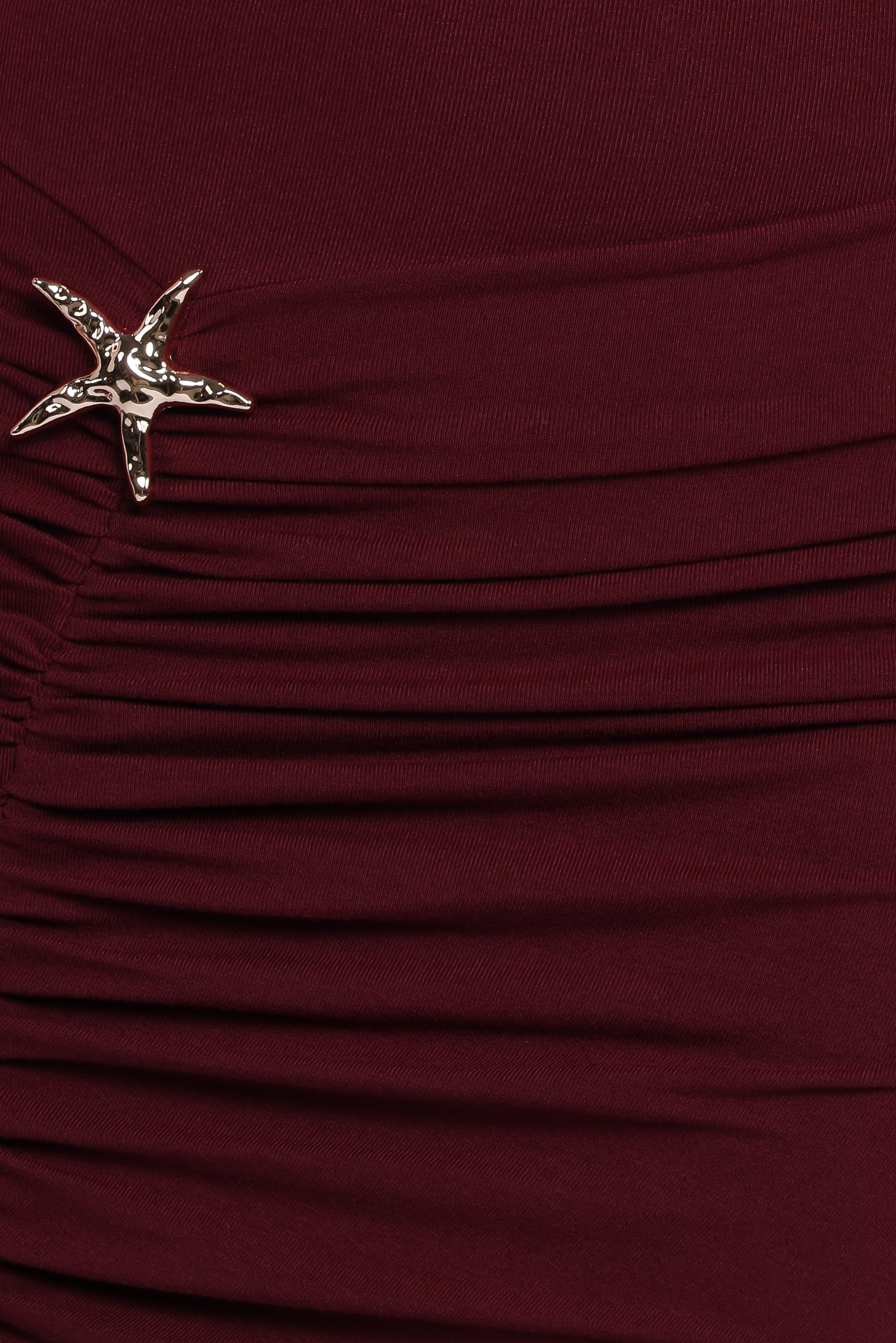 Sandara Off Shoulder Maxi Dress - Burgundy