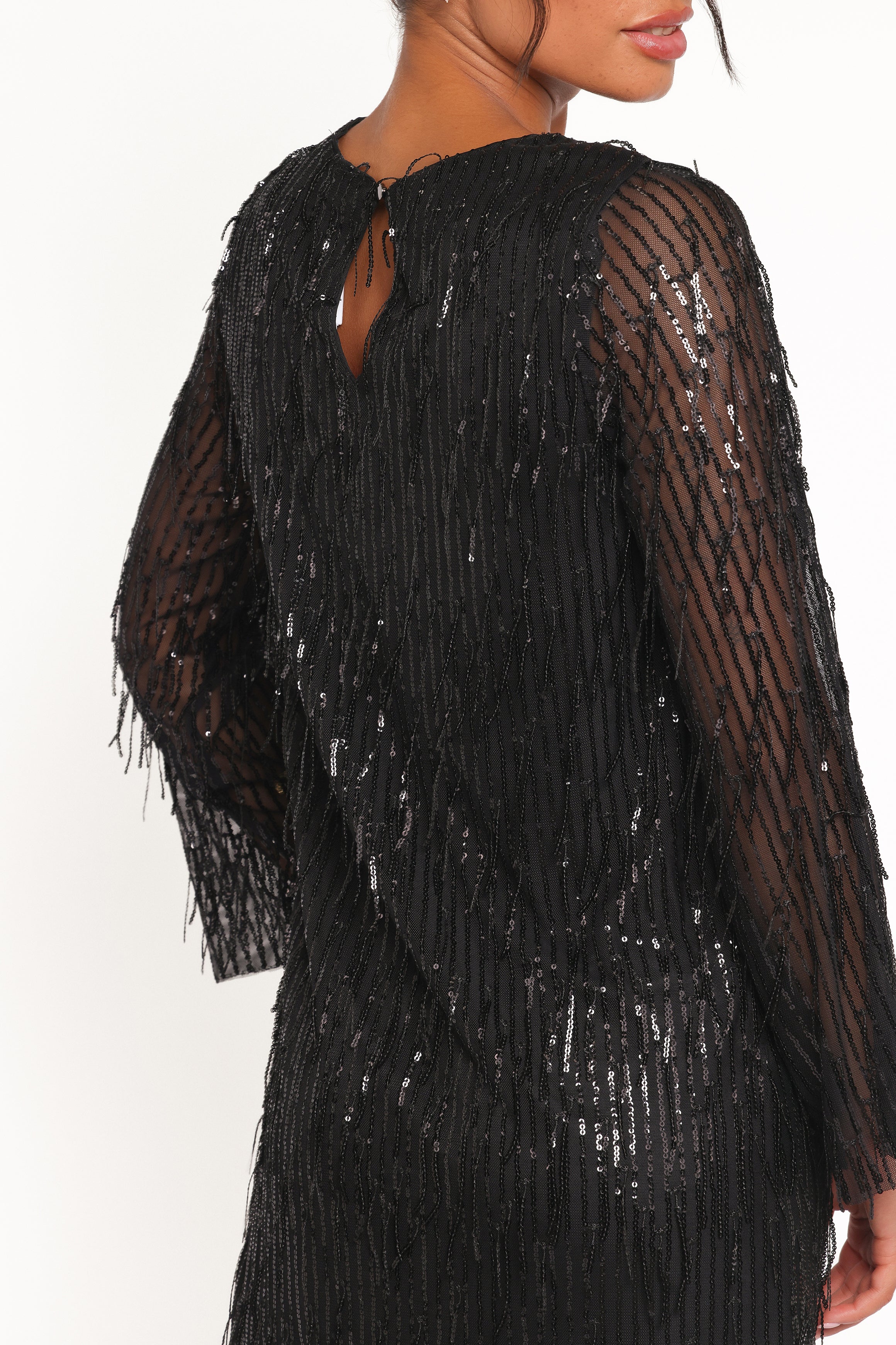 Serena Sequin Mini Dress - Black