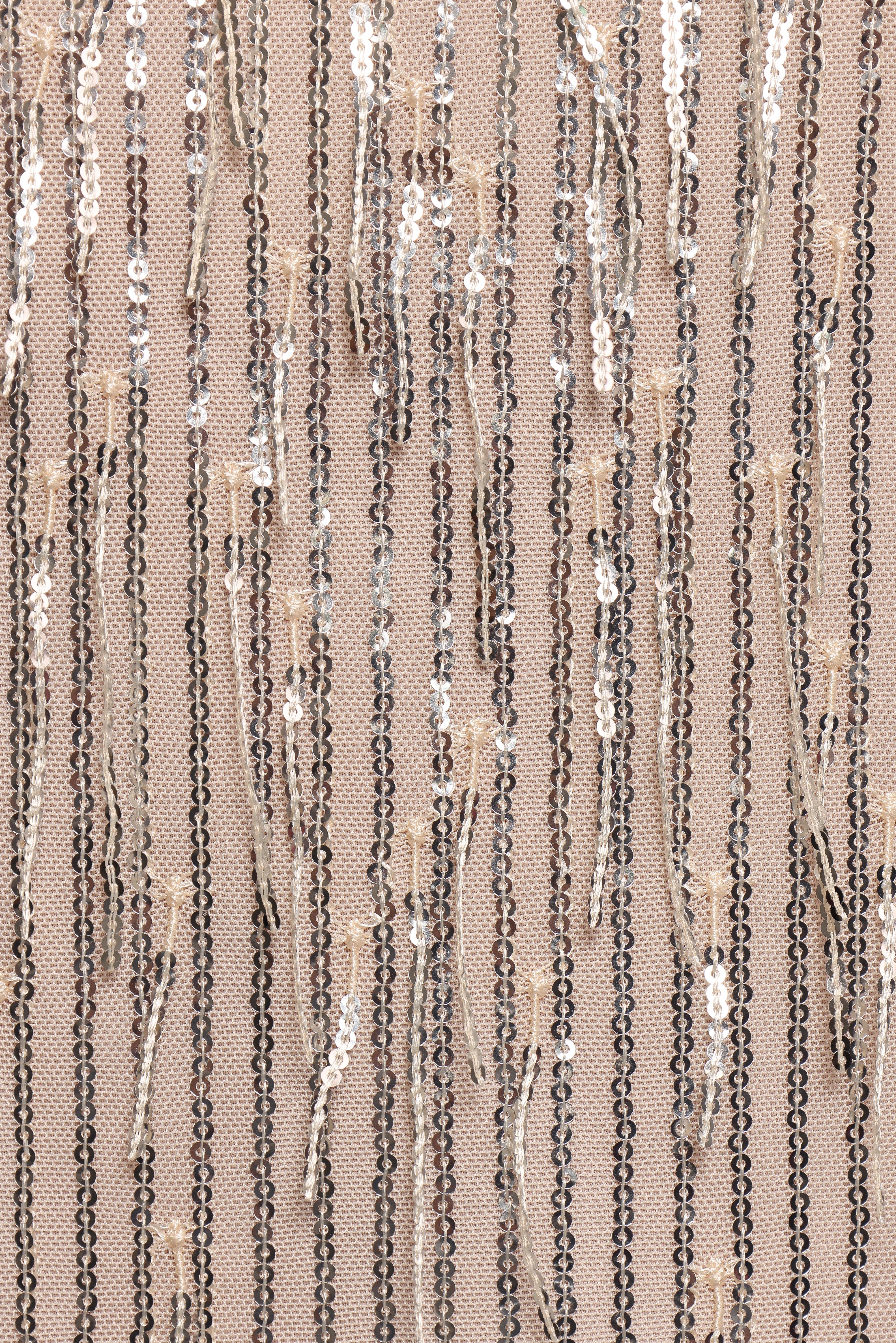 Serena Sequin Mini Dress - Nude/Silver