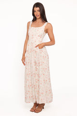 Vespa Midi Dress - Peach Floral