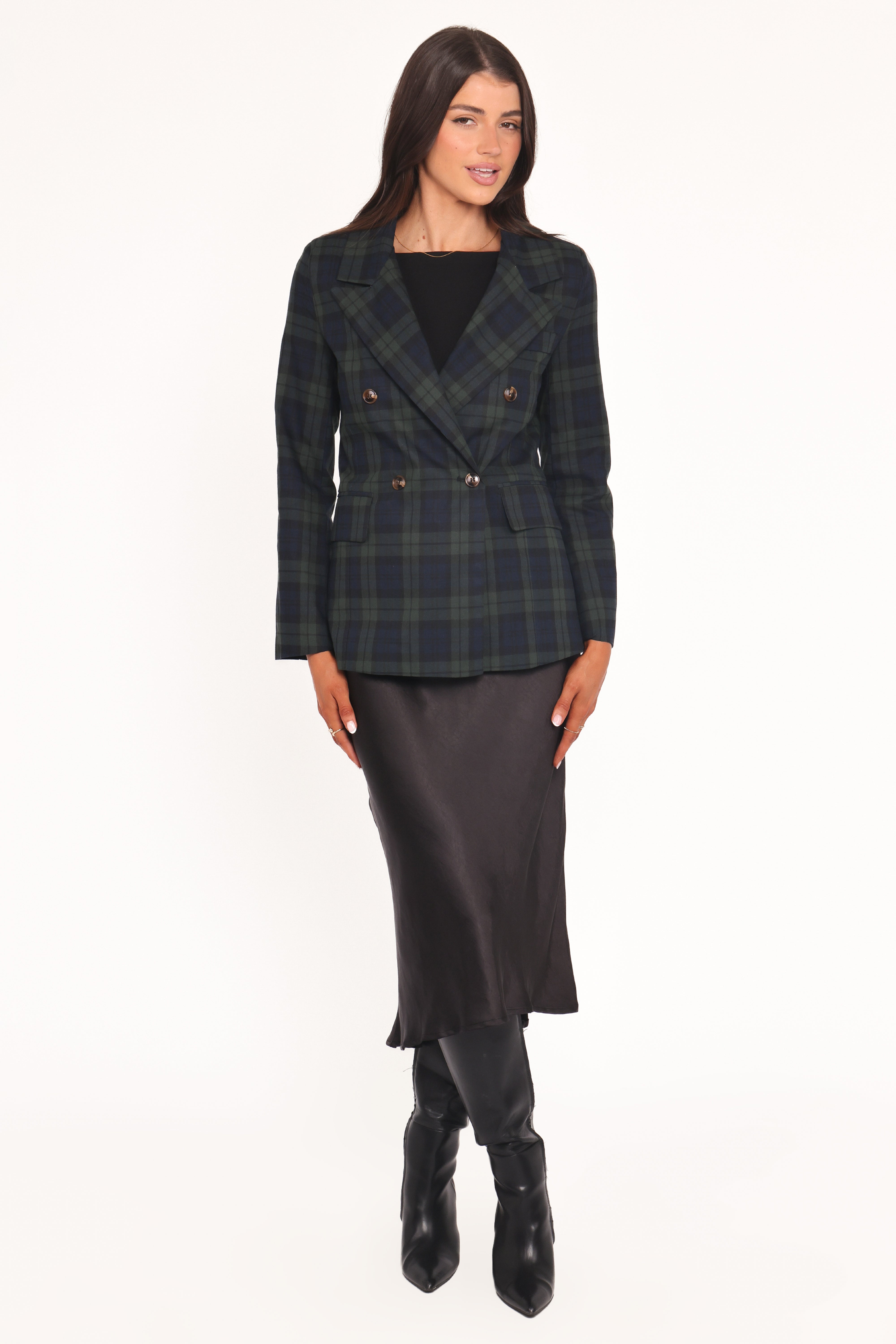 Juliette Blazer - Green Plaid