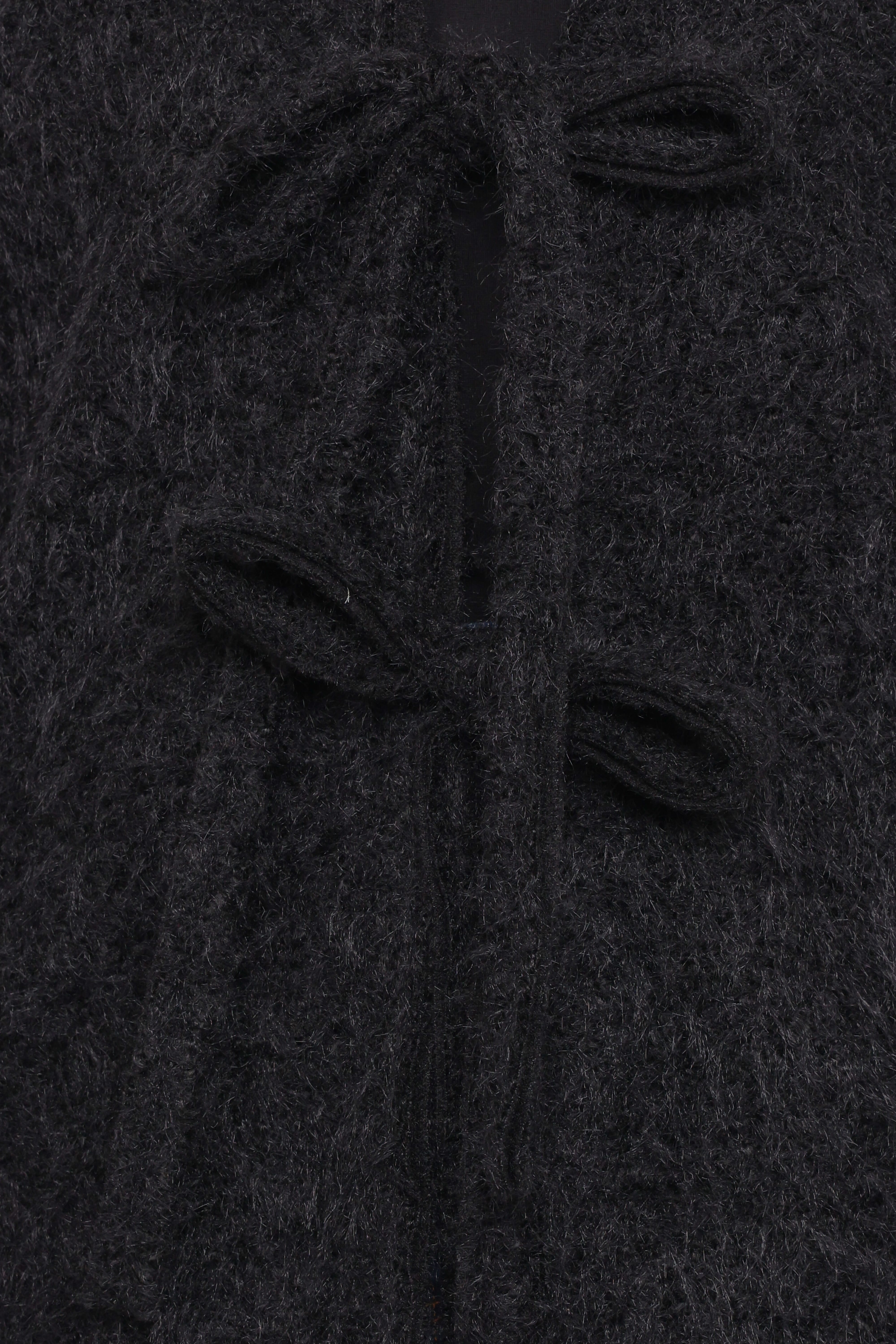 Kimmy Bow Oversized Cardigan - Black