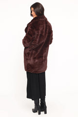 Meeka Faux Fur Jacket - Burgundy