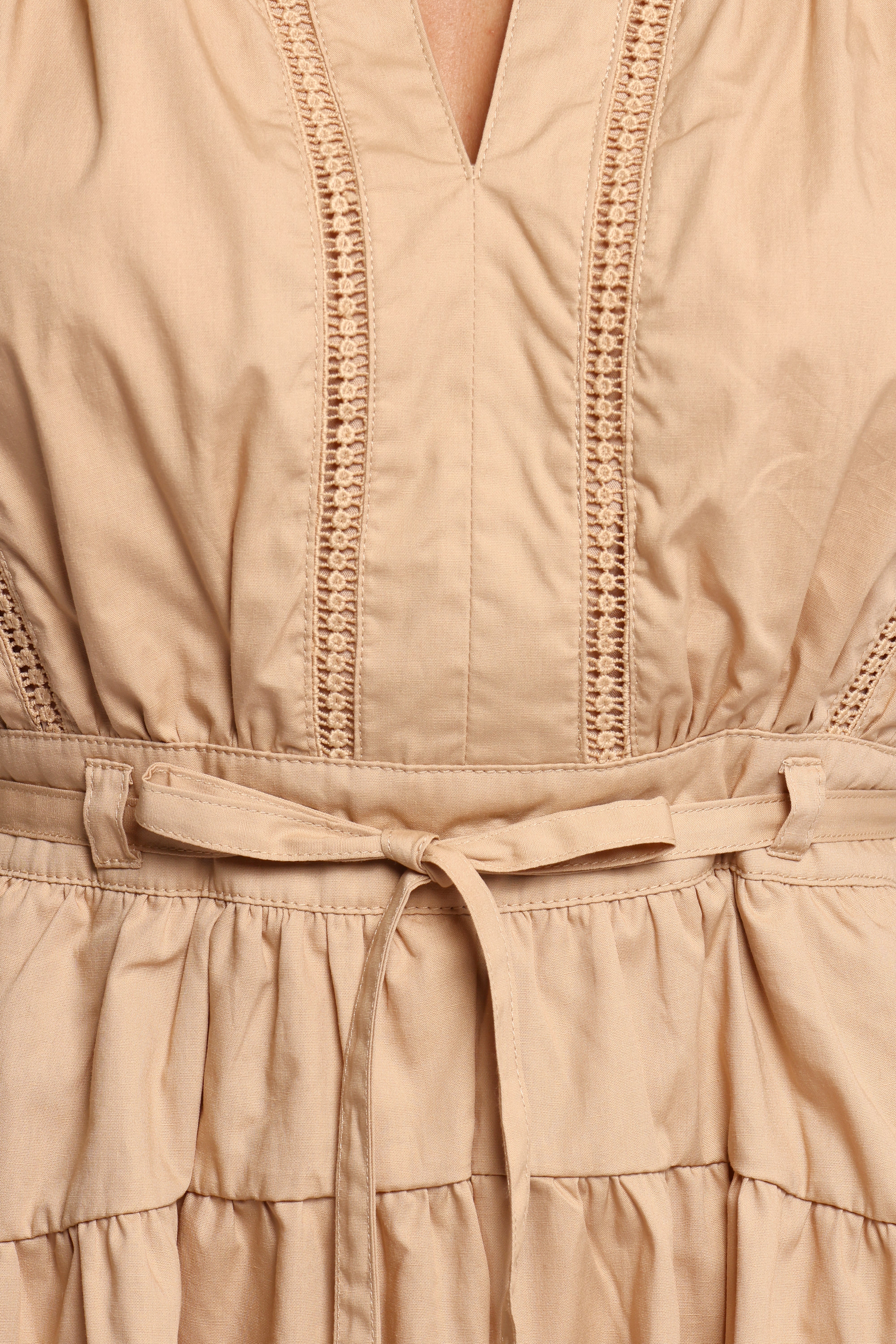 Cheyenne Tie Waist Romper - Taupe