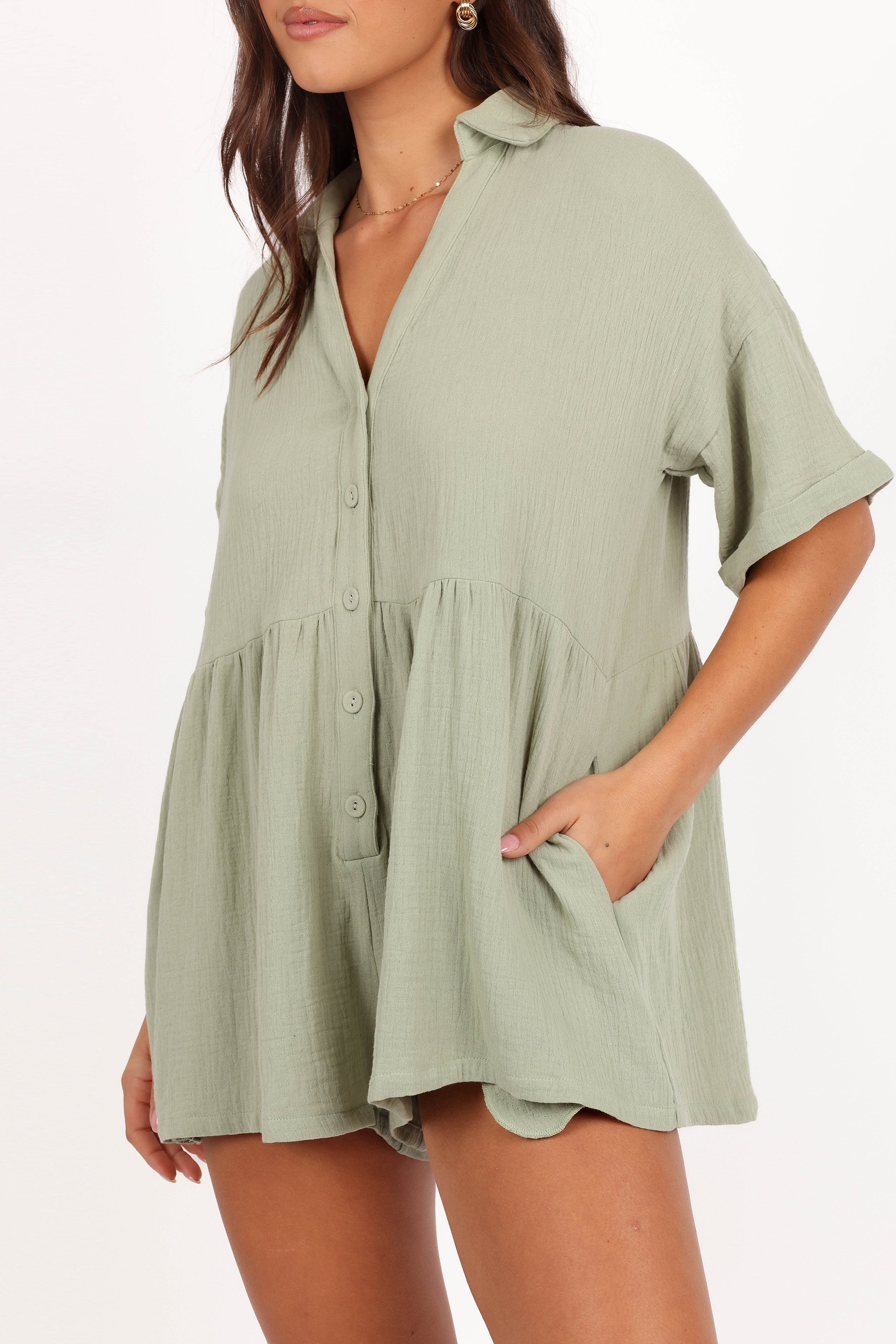 Winny Romper - Sage Green