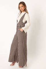Jackson Jumpsuit - Tan Houndstooth