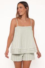 Aiesha Short Set - Sage Stripe