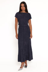 Aria Maxi Skirt Set - Denim Blue