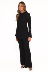 Gracie Lace Pant Set - Black