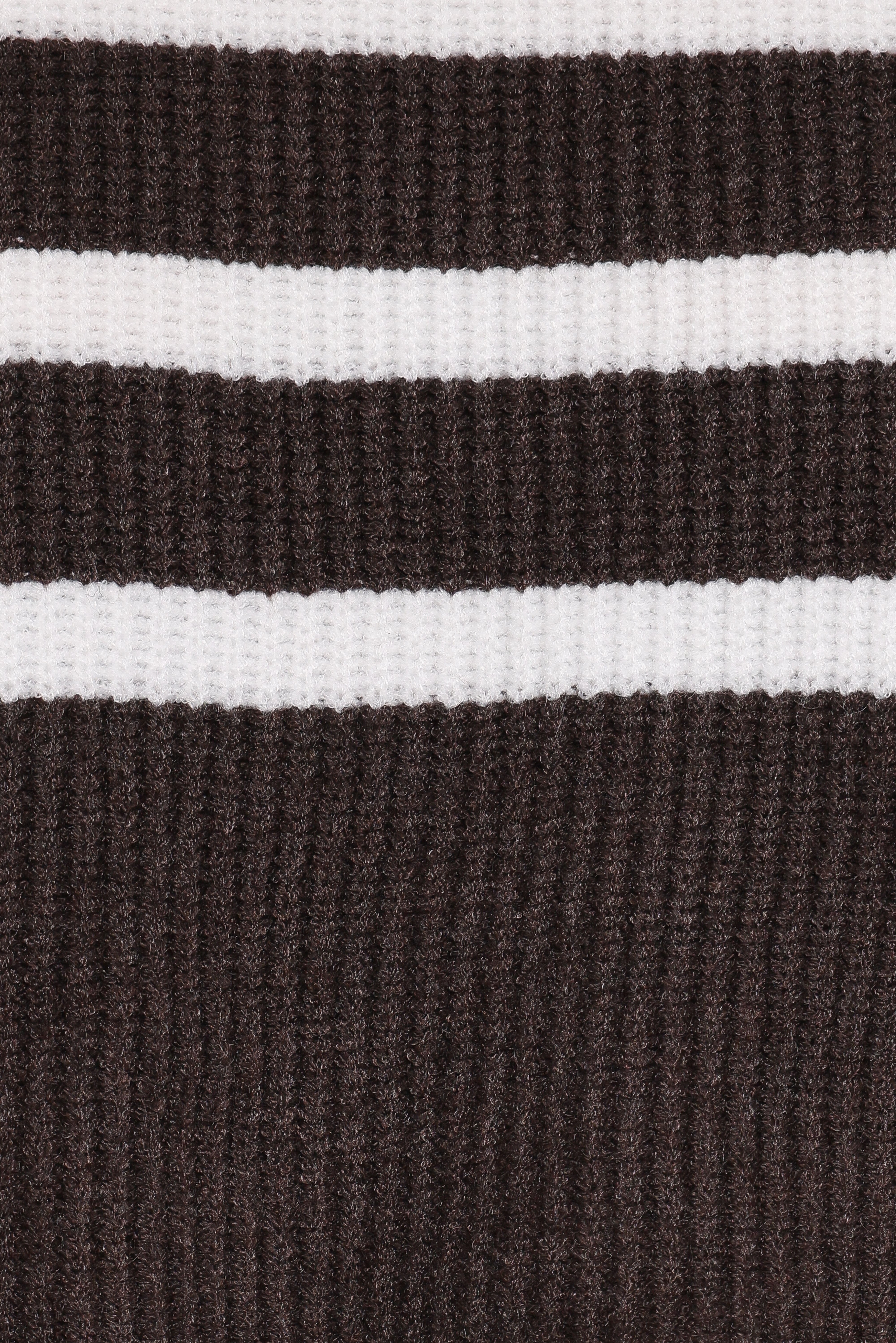 Sara Sweater Set Mini Skirt - Chocolate Cream Stripe