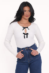 Elba Knit Top - White