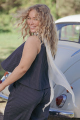 Enda Top - Navy White Stripe