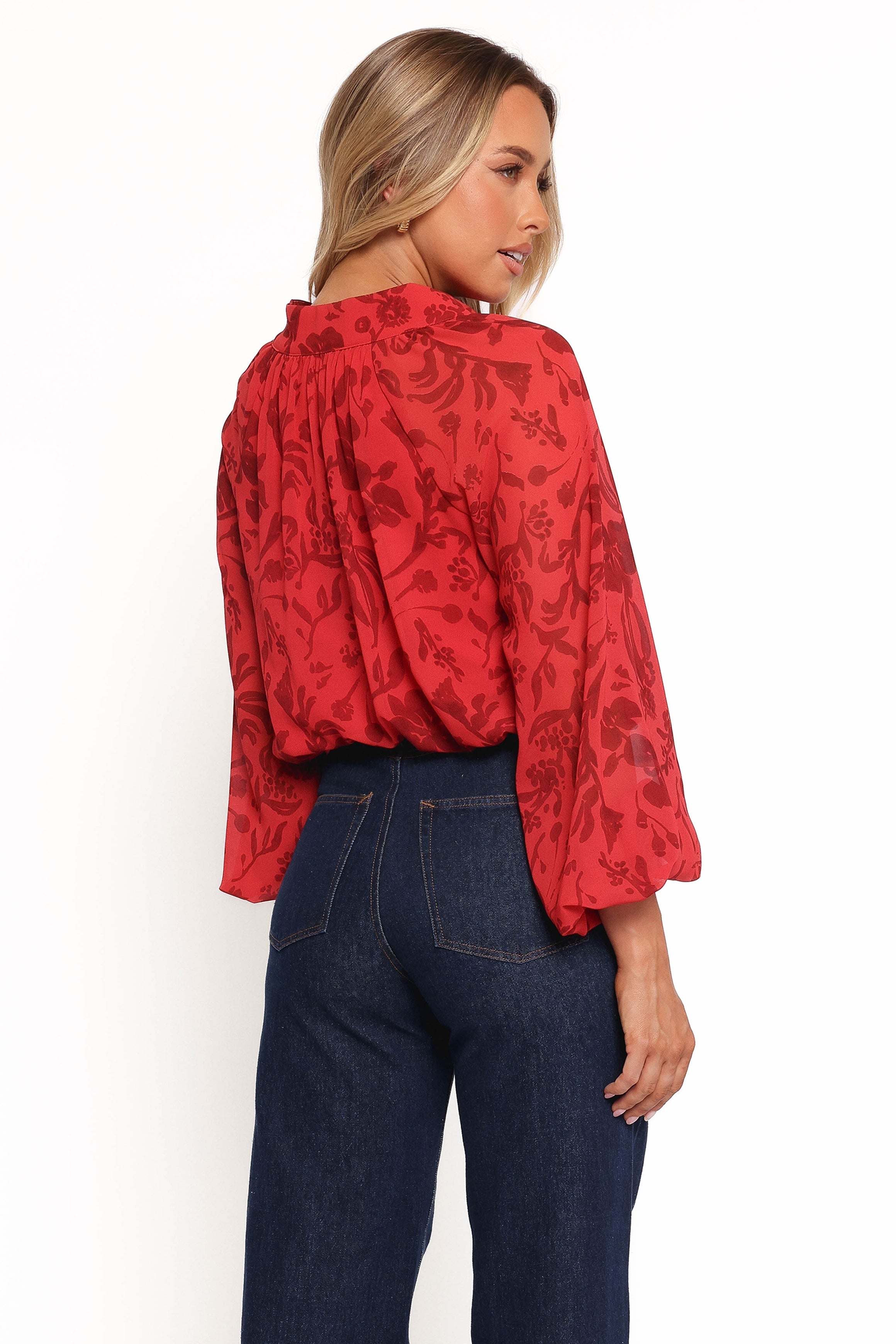 Marni Top - Red Floral
