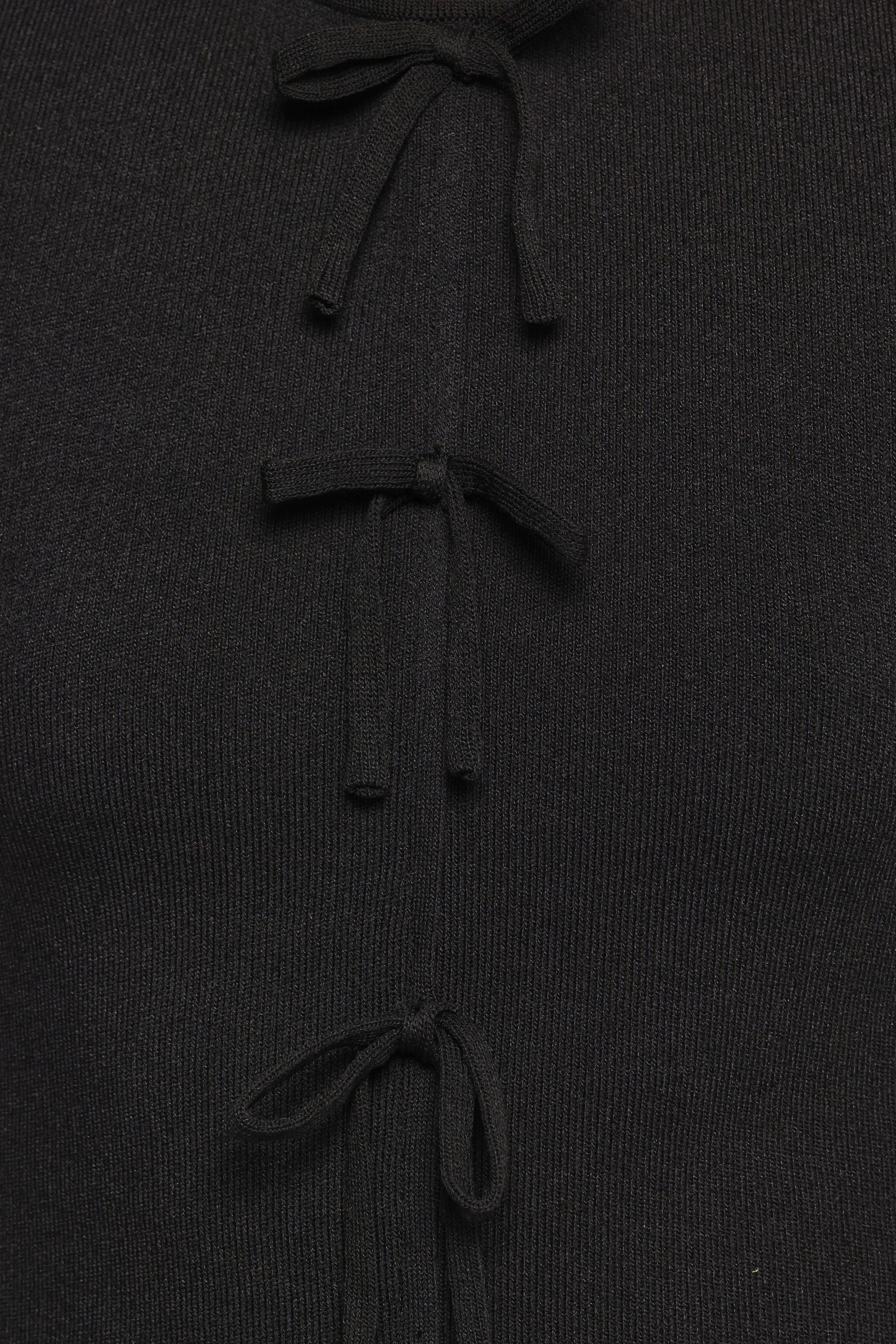Milani Bow Knitted Top - Black