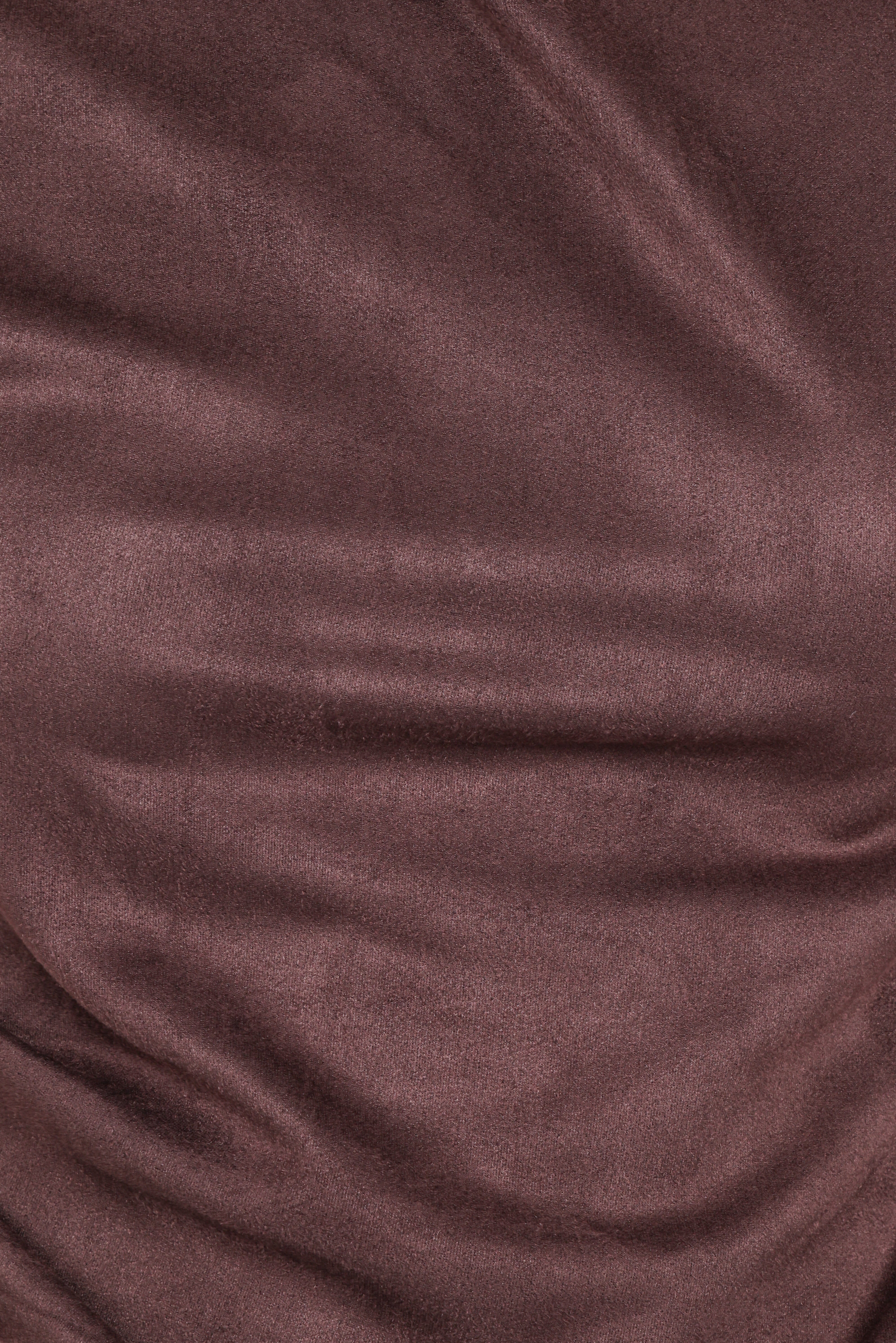 Vaila Faux Suede Off Shoulder Top - Chocolate