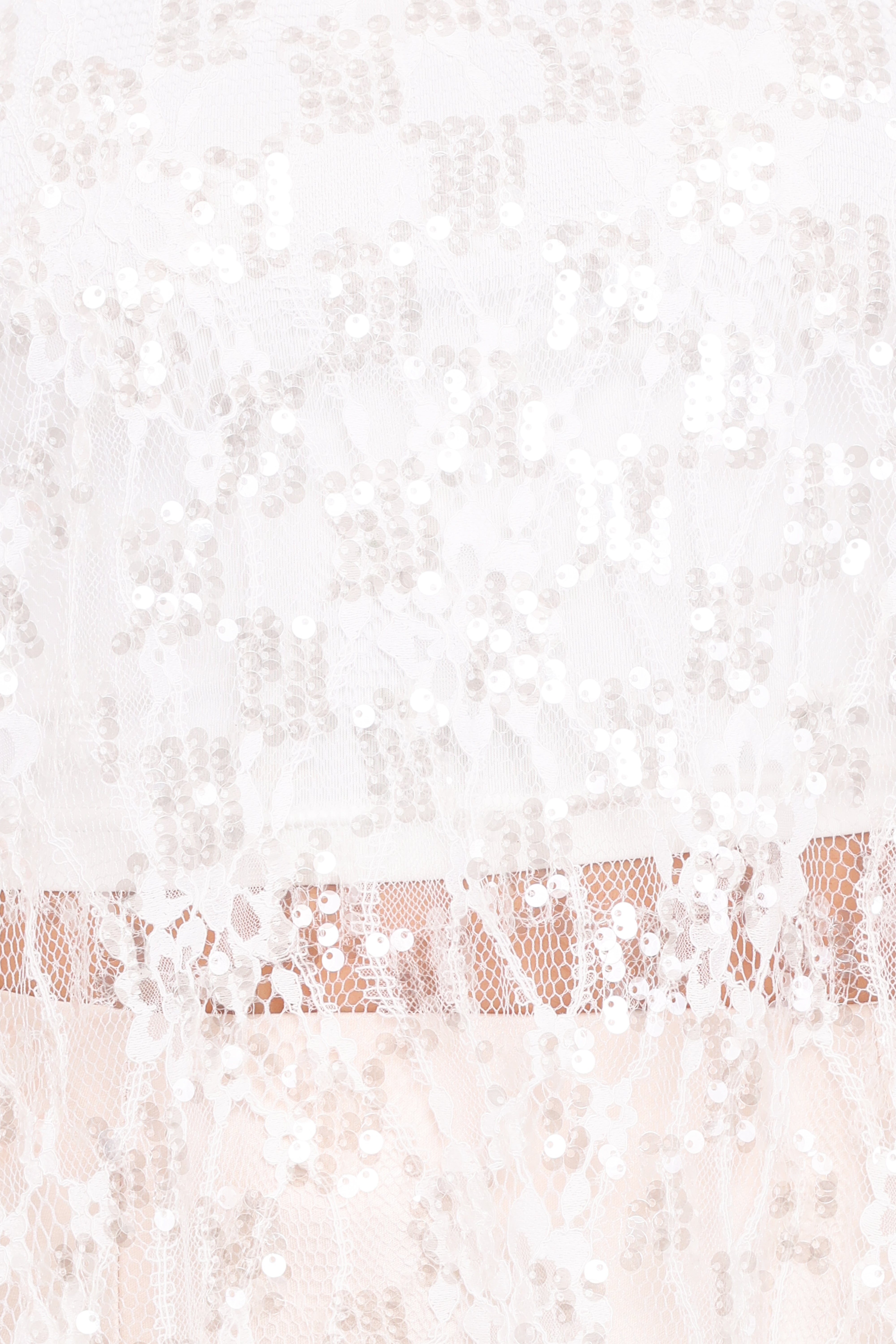 Yonder Sheer Lace Tee Top - White