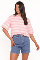 Zestora Tee - White Pink